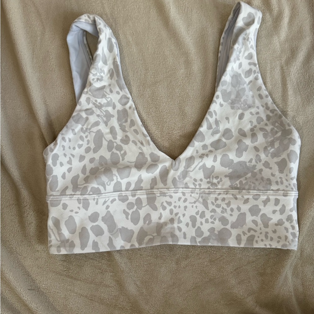 Lululemon Athletica Light Gray Patterned Sports Bra